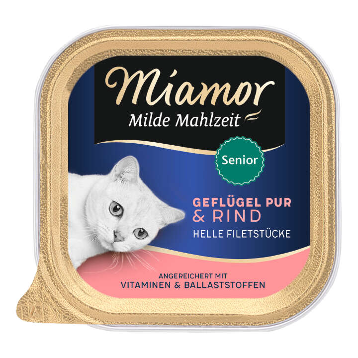 Miamor Katzen-Nassfutter Milde Mahlzeit Senior - Geflügel Pur & Rind